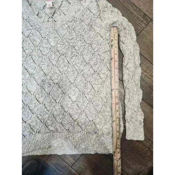 Mossimo Beige Tan open knit Long sleeve  Over Sweater - Picture 6 of 6